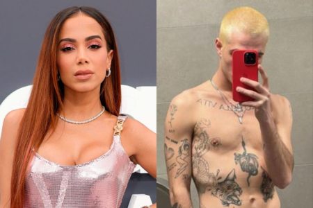 Anitta e Damiano David em tela dividida - Metrópoles