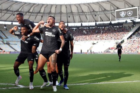 Tiquinho Soares comemorando gol pelo Botafogo - Metrópoles