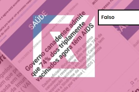 Captura de tela de estudo falso sobre vacina contra a Covid e Aids