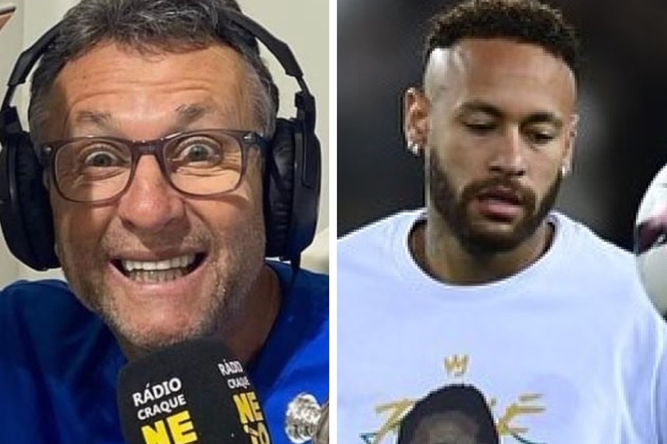 Montagem feita a partir de fotos de Neto e Neymar nas redes sociais - Metrópoles