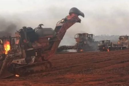 imagem colorida incendio canavial goias