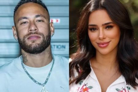 Montagem com as fotos de Neymar e Bruna Biancardi - Metrópoles