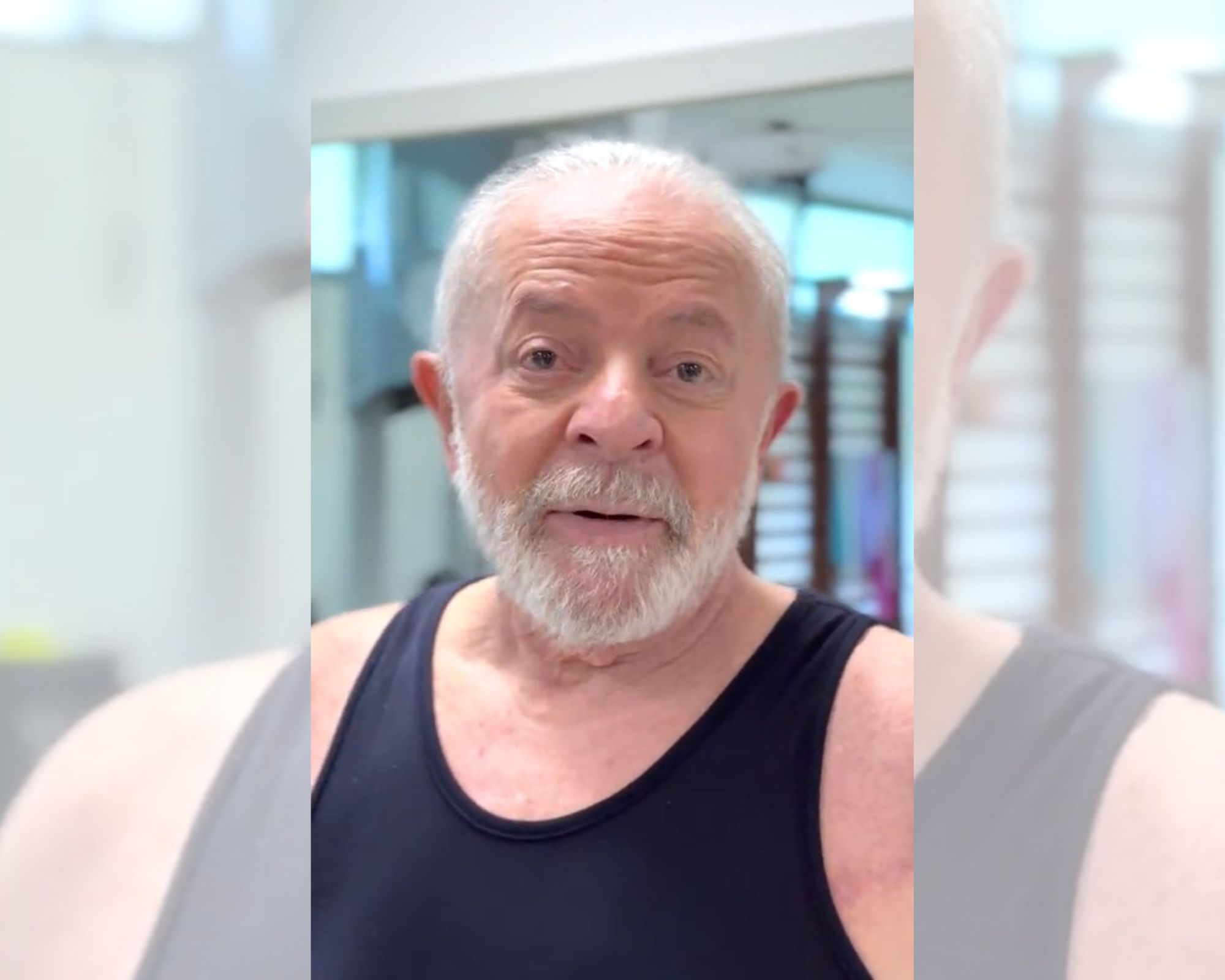 Imagem colorida do Lula, onde ele mostra rotina de exercícios em vídeo - Metrópoles