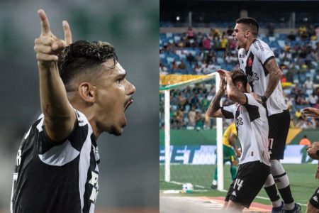 Montagem com jogadores de Botafogo e Vasco