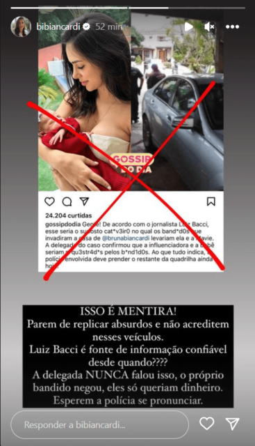 Irmã de Bruna Biancardi nega informações sobre suposto cativeiro