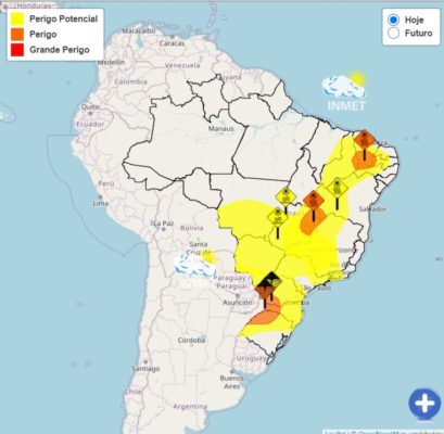 foto colorida de Boletim do Inmet mostra alerta para potencial perigo de onda de calor em SP, MG, GO, MT e MS - Metrópoles