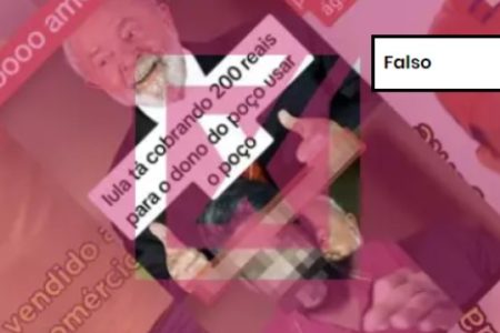 Captura de tela de post falso sobre Lula ter criado taxa para uso de poços artesianos