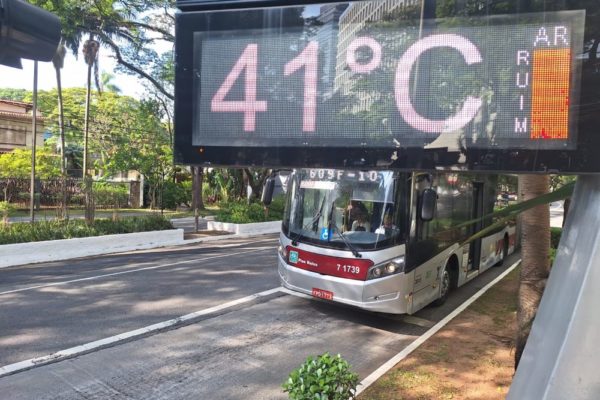 Imagem mostra termômetro marcando 41°C - Metrópoles