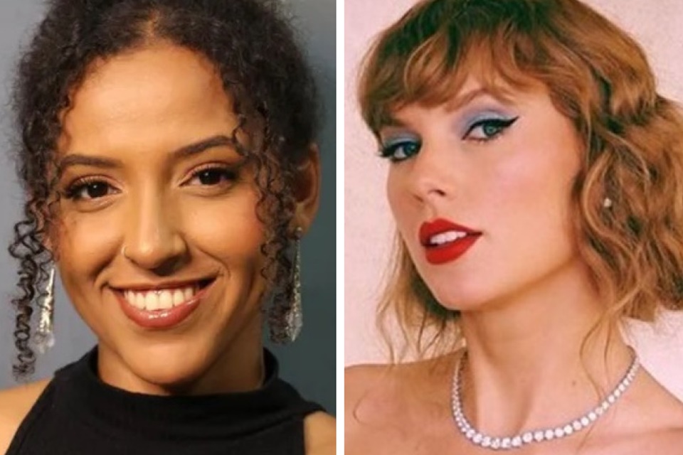 montagem feita a partir de fotos das redes sociais de Ana Clara Benevides e Taylor Swift - Metrópoles