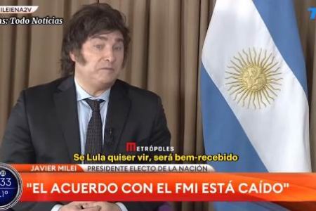 Imagem colorida do presidente eleito da Argentina, Javier Milei - Metrópoles