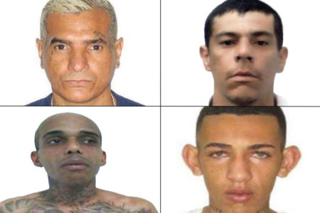 Montagem mostra quatro homens em mosaico colorido - Metrópoles