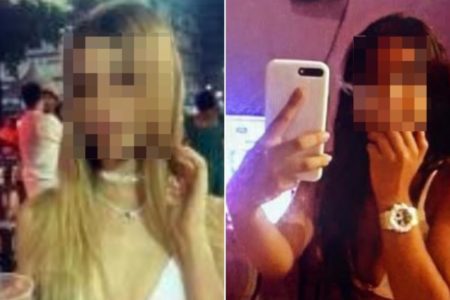 Imagem colorida mostra as chamadas "musas do pix", duas mulheres jovens, uma loira e uma morena - Metrópoles