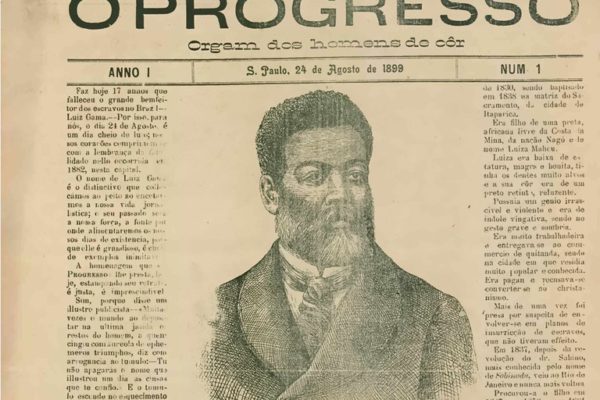 Primeira edição do jornal “O Homem de Côr”, com Luiz Gama na capa