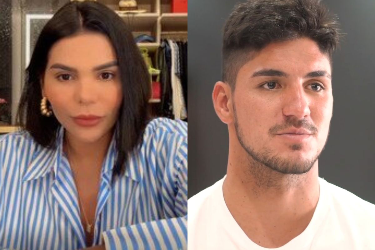 Montagem colorida da primeira-dama Ingrid Andrade e Gabriel Medina - Metrópoles