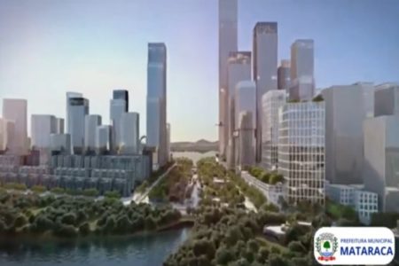Imagem colorida do projeto de porto na cidade de Mataraca, na Paraíba - Metrópoles