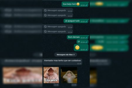 Foto colorida de conversa de whatsapp