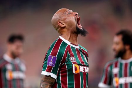 Imagem colorida de Felipe Melo, jogador do Fluminense que rebateu críticas de jornal inglês ao tricolor no mundial de clubes- Metrópoles