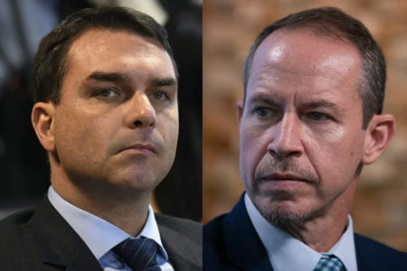 Flávio Bolsonaro e Ricardo Cappelli Ministério da Justiça