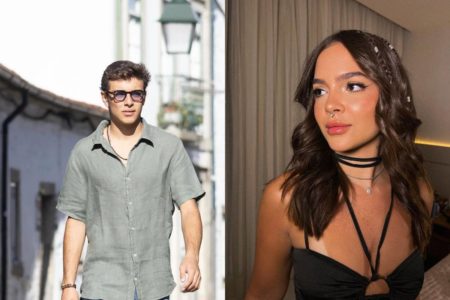 Montagem com fotos coloridas de Mel Maia e novo affair - Metrópoles