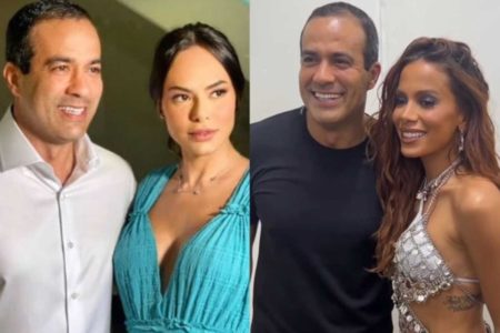 Prefeito de Salvador, Bruno Reis com a esposa e Anitta - Metrópoles