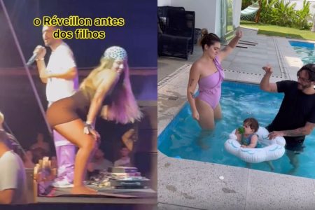 Montagem com prints de um vídeo de Viih Tube e Eliezer - Metrópoles