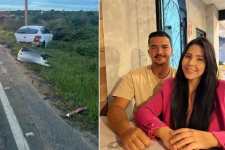 Casal de namorados morre ao ser atingido por carro enquanto trocavam pneu no ES