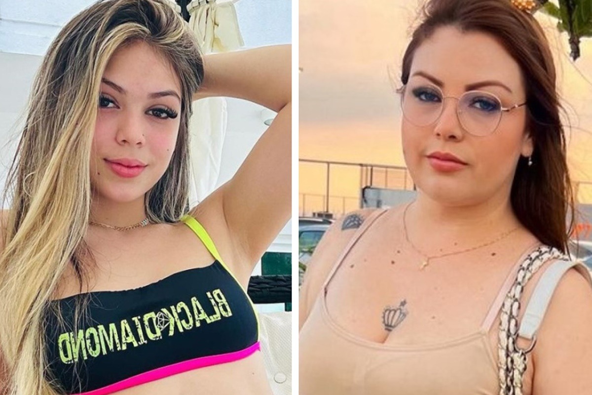 Montagem feita com fotos das redes sociais de Melody e a mãe, Day Lima - Metrópoles