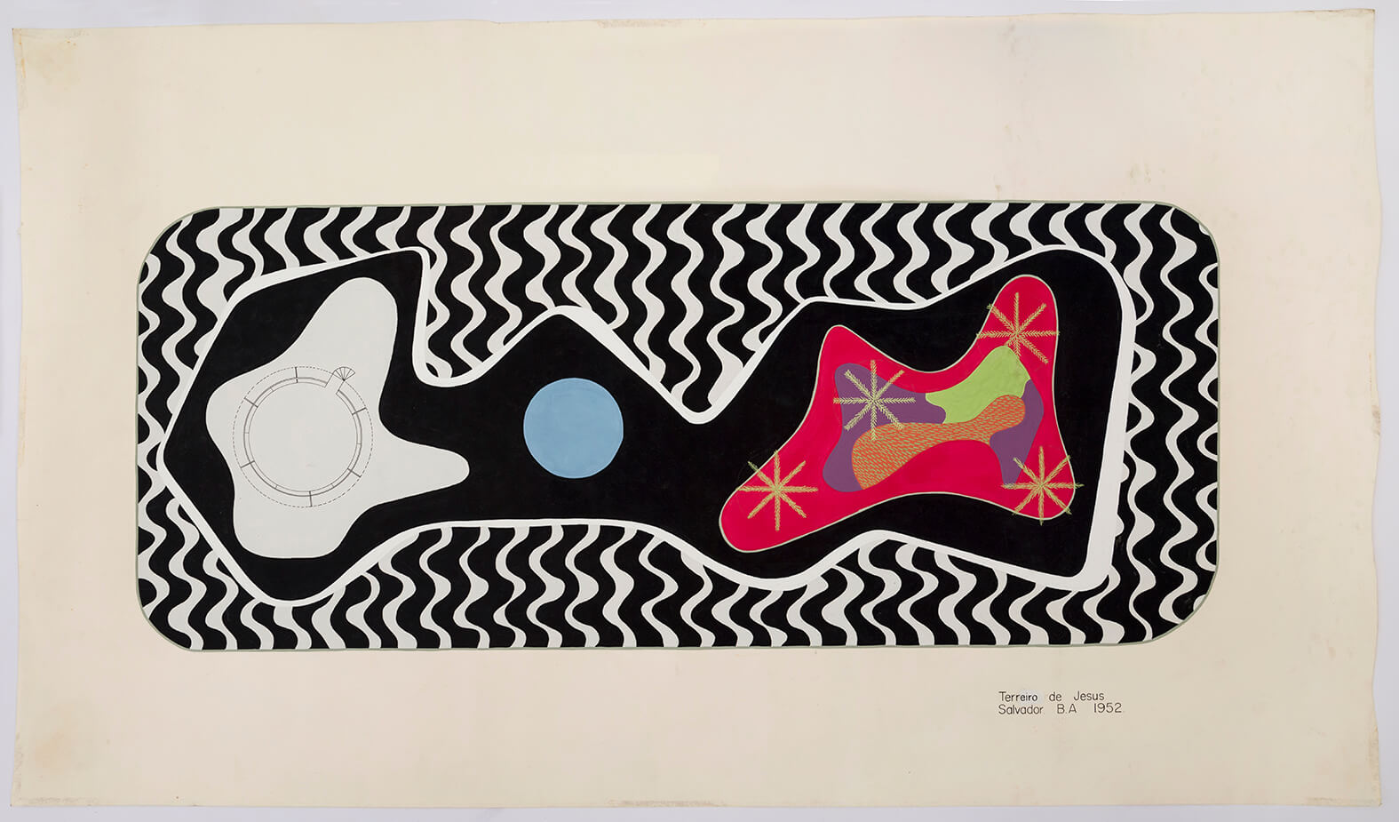 Roberto Burle Marx - Praça 15 de novembro, Terreiro de Jesus, 1952, guache sobre cartão
