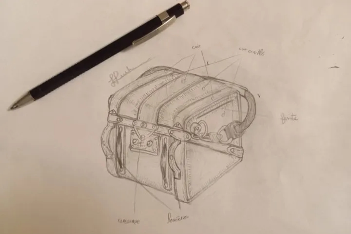 desenho de mala baú louis vuitton - metrópoles