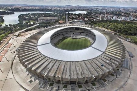 Vista aérea do estádio do Mineirão, em Belo Horizonte