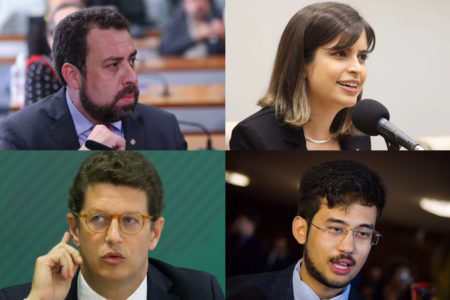 Montagem mostra os deputados Guilherme Boulos, Tabata Amaral, Ricardo Salles e Kim Kataguiri - Metrópoles