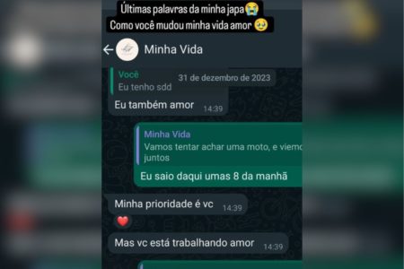 imagem colorida mostra mensagens trocadas em aplicativo de whatsapp- metrópoles