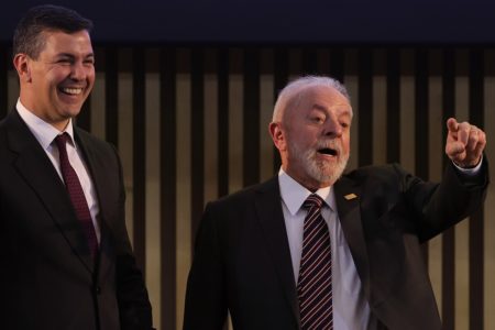 Luiz Inácio Lula da Silva e Santiago Peña Palacios, presidente do Paraguai