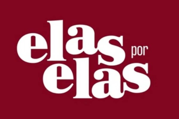Logo da novela Elas por Elas com o fundo vermelho