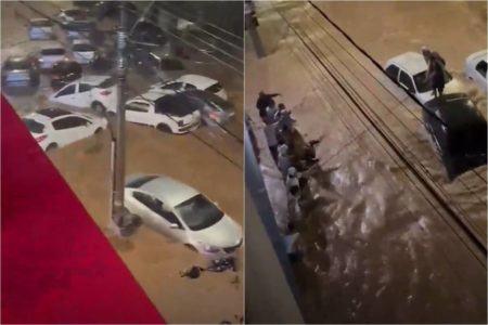 Foto colorida de chuva forte em Belo Horizonte, em Minas Gerais - Metrópoles