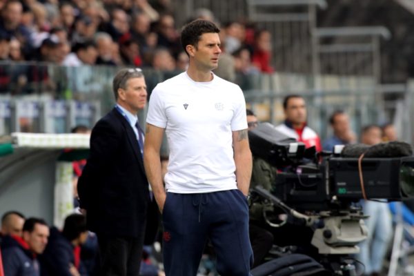 Treinador Thiago Motta em jogo do Campeonato Italiano