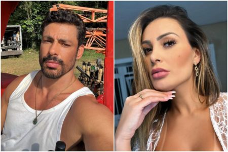 Montagem colorida com fotos de Andressa Urach e Cauã Reymond - Metrópoles