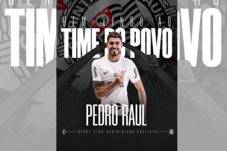 Pedro raul em arte de divulgação do Corinthians