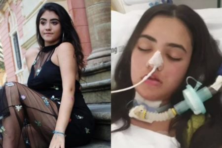 Foto mostra antes e depois de jovem que teve dengue neurológica e acabou tetraplégica - Metrópoles