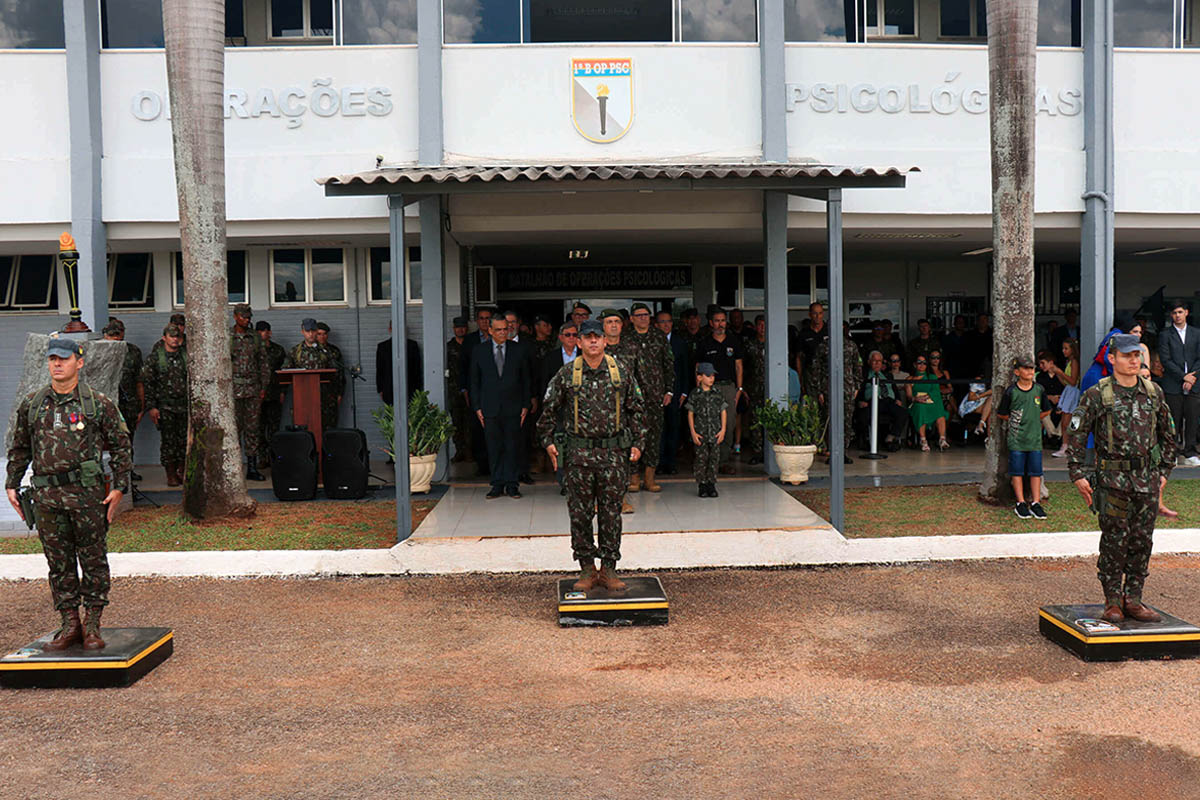 Em foto colorida, a sede do Batalhão de Operações Psicológicas do Exército, em Goiânia