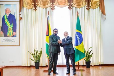 Lula e o presidente da Guiana, Irfaan Ali