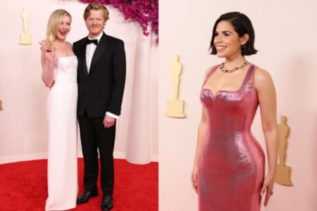 Montagem mostra fotos de Jesse Plemons e America Fererira no Oscar de 2024