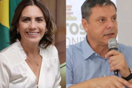 Arte com fotos de Rosana Valle, mulher branca com cabelo castanho, e Rogério Santos, homem branco com cabelo grisalho - Metrópoles