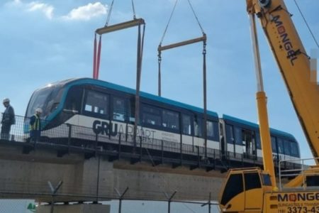 foto colorida de aeromóvel que ligará estação Aeroporto-Guarulhos da CPTM ao Aeroporto Internacional de SP - Metrópoles