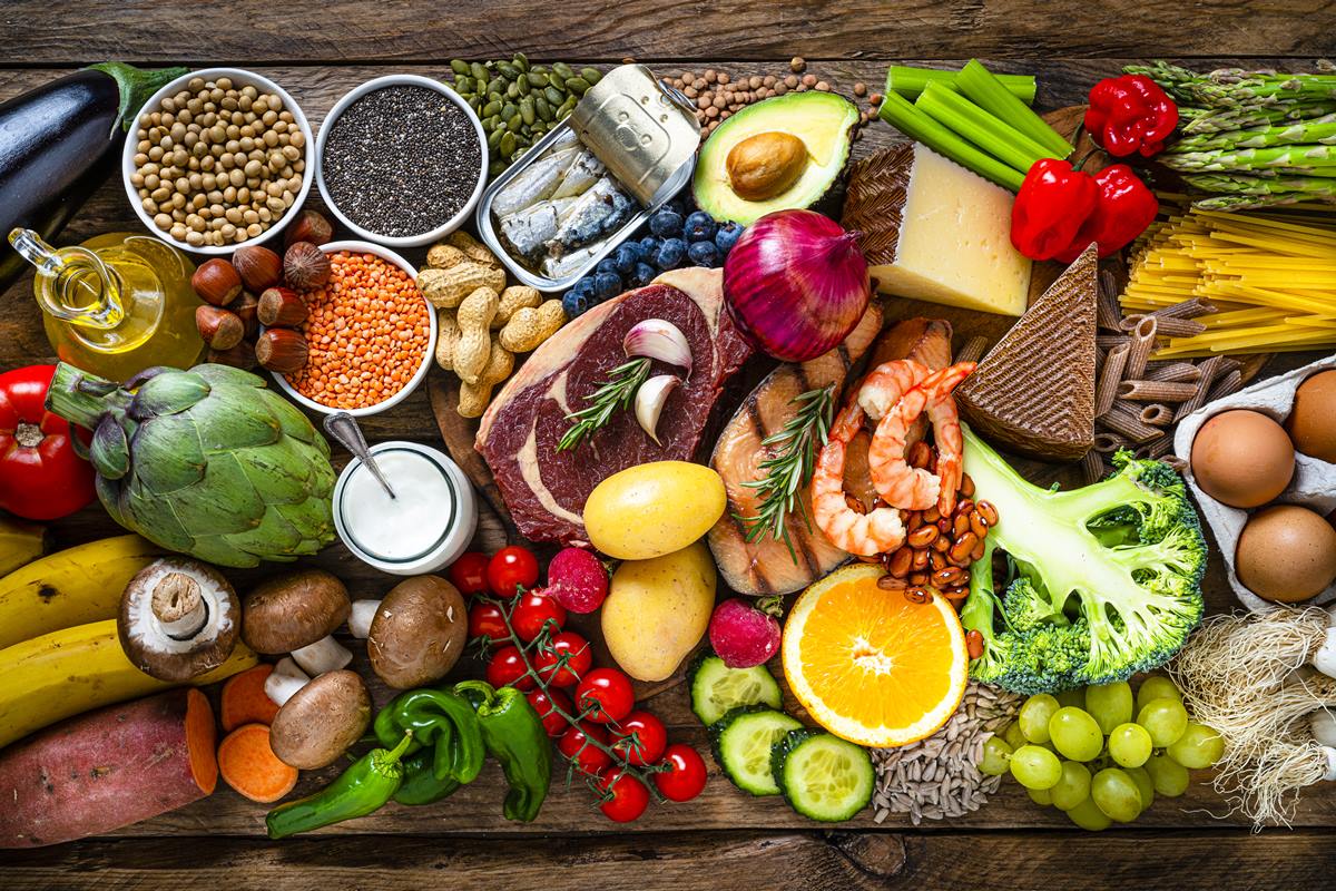 Foto colorida - Alimentos saudáveis
