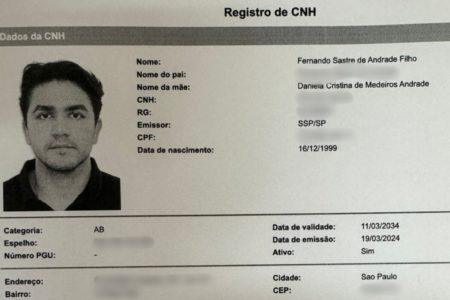 Reprodução preto e branco de perfil de homem, com foto, no Detran - Metrópoles
