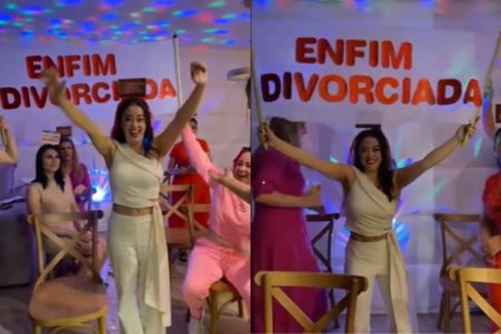Foto colorida de uma mulher em uma festa - Metrópoles