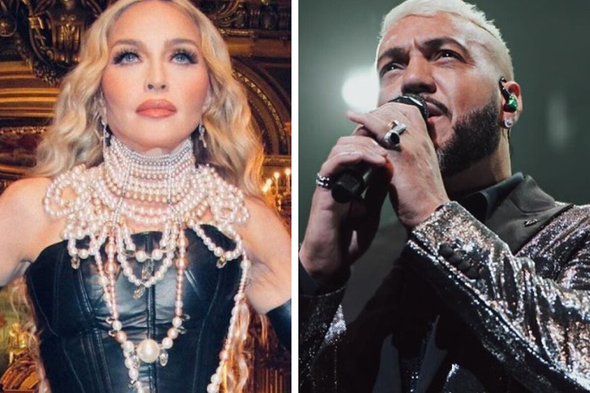 Montagem feita a partir de fotos das redes sociais de Madonna e Belo - Metrópoles