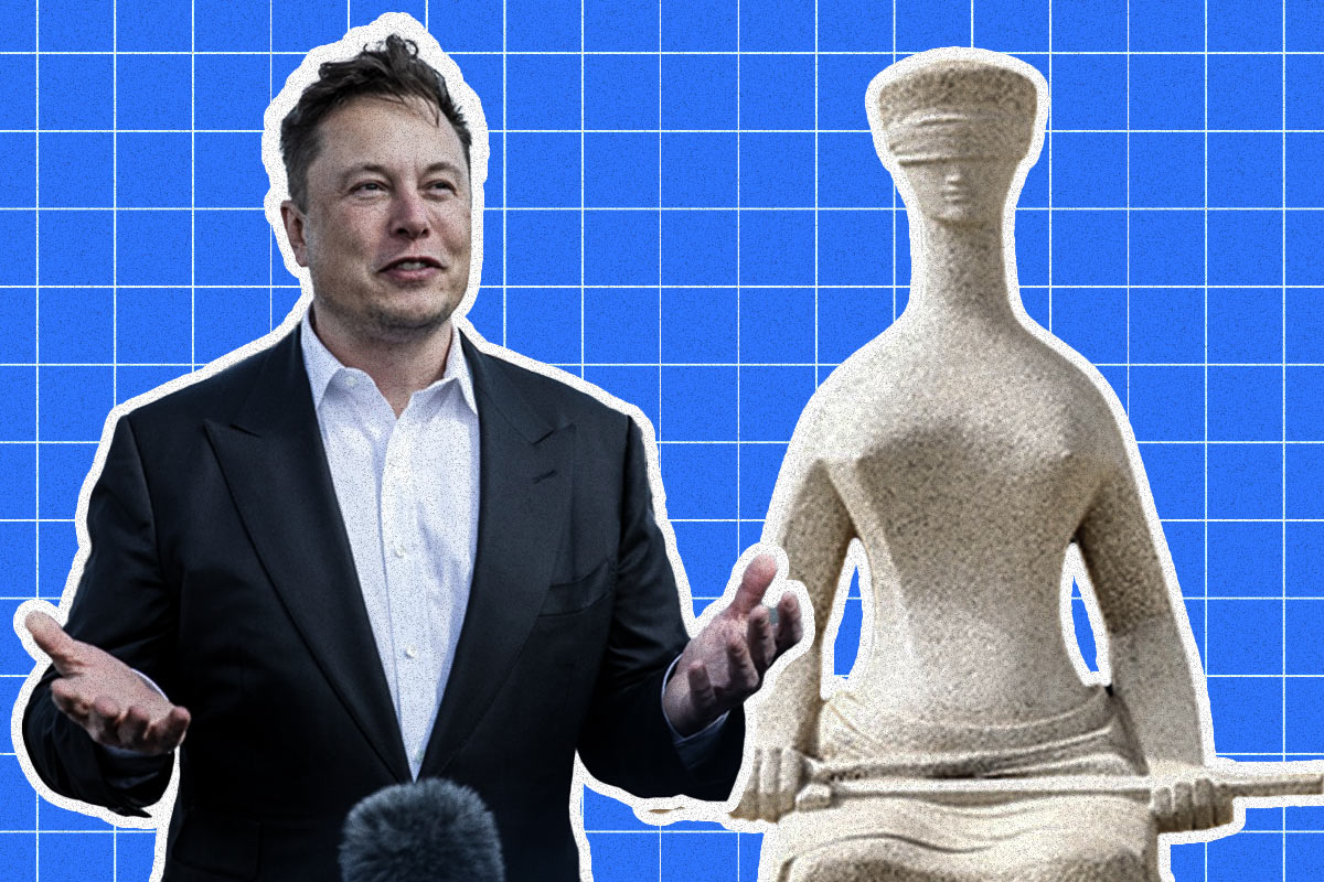 Elon Musk e STF, em montagem -- Metrópoles