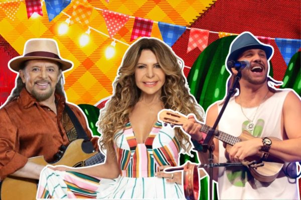 Fotografia colorida de uma arte com as atrações do São João do Metrópoles no Funn Festival